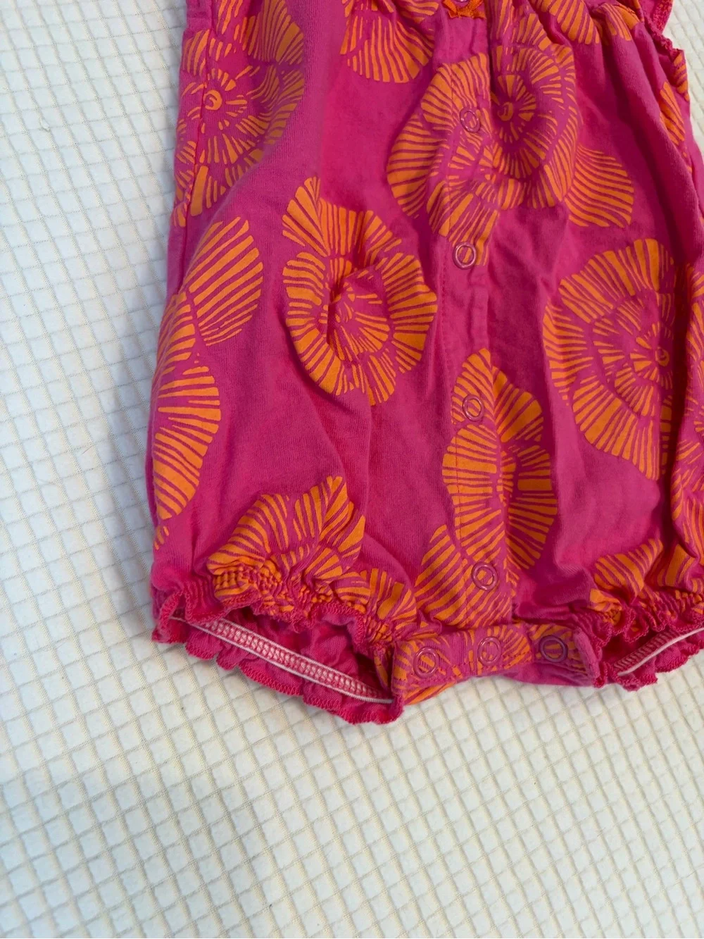 Bold Floral Print Carter’s Ruffled Sleeveless Infant Romper